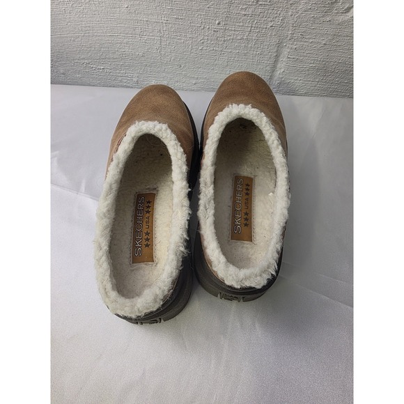 Skechers Shindigs Y2K Chunky Tan Brown Slip On Clogs Mules Shoes US Women's 5 - Picture 4 of 6